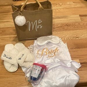 Bride Gift Set with White and Gold Accents